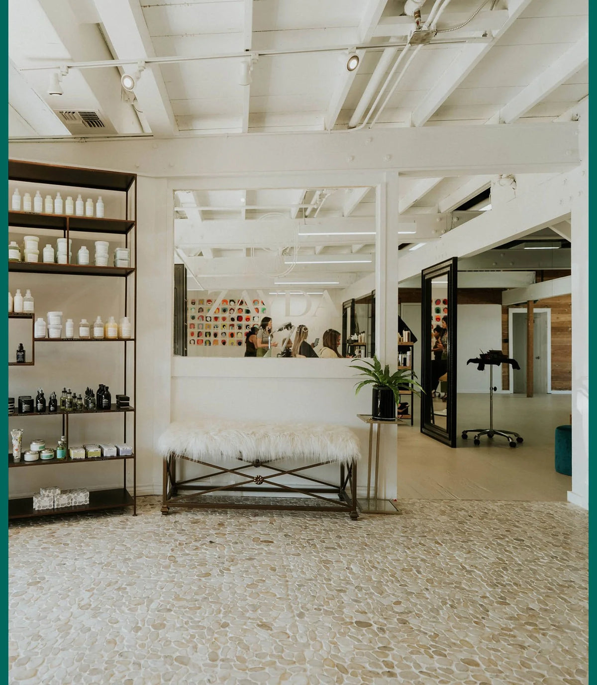 Reception and retail area at Zayda Hair & Apothecary, San Antonio TX
